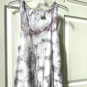 ladies size L Victoria's Secret PINK purple white tie dye racerback tank top